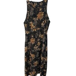 La Belle Dress Womens Sz 5 Floral Midi Dark Romantic Whimsigoth Y2K USA Vintage